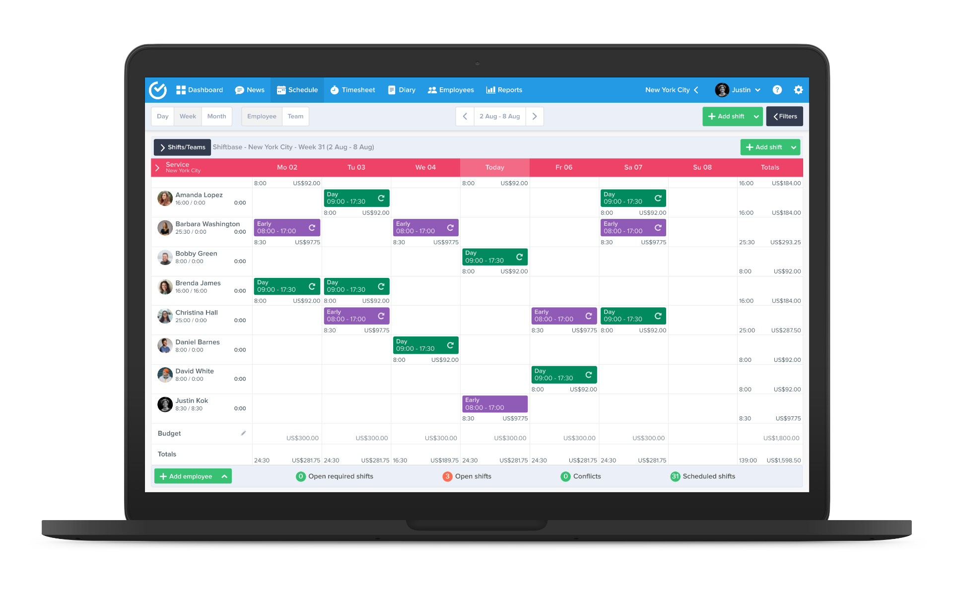 free employee scheduling software online